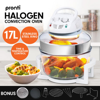Pronti Family Turbo Convection Oven Broiler Cooker 17L - A18 White