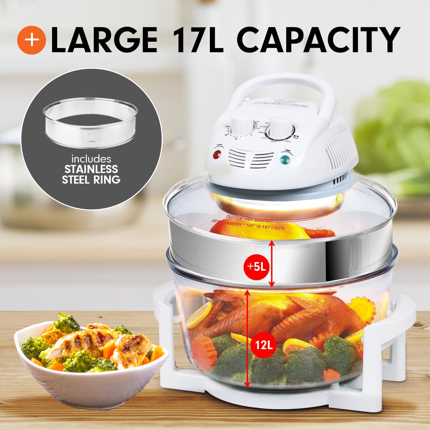 Pronti Family Turbo Convection Oven Broiler Cooker 17L - A18 White