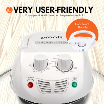 Pronti Family Turbo Convection Oven Broiler Cooker 17L - A18 White