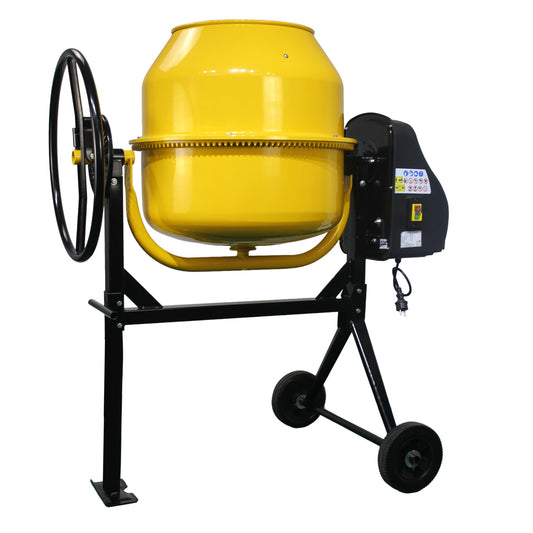 Kartrite Portable 140L Concrete Cement Mixer Sand Gravel Dual Mix Blades & Tipper Lock 550W Heavy Duty Rubber Wheels
