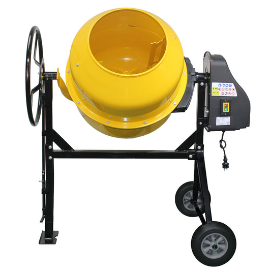 Kartrite Portable 200L Concrete Cement Mixer Sand Gravel Dual Mix Blades & Tipper Lock 850W Heavy Duty Rubber Wheels