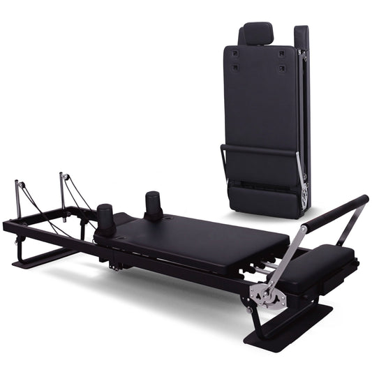 Powertrain Aria Pilates Reformer Machine Steel Foldable Home Gym Equipment Exercise Trainer Black