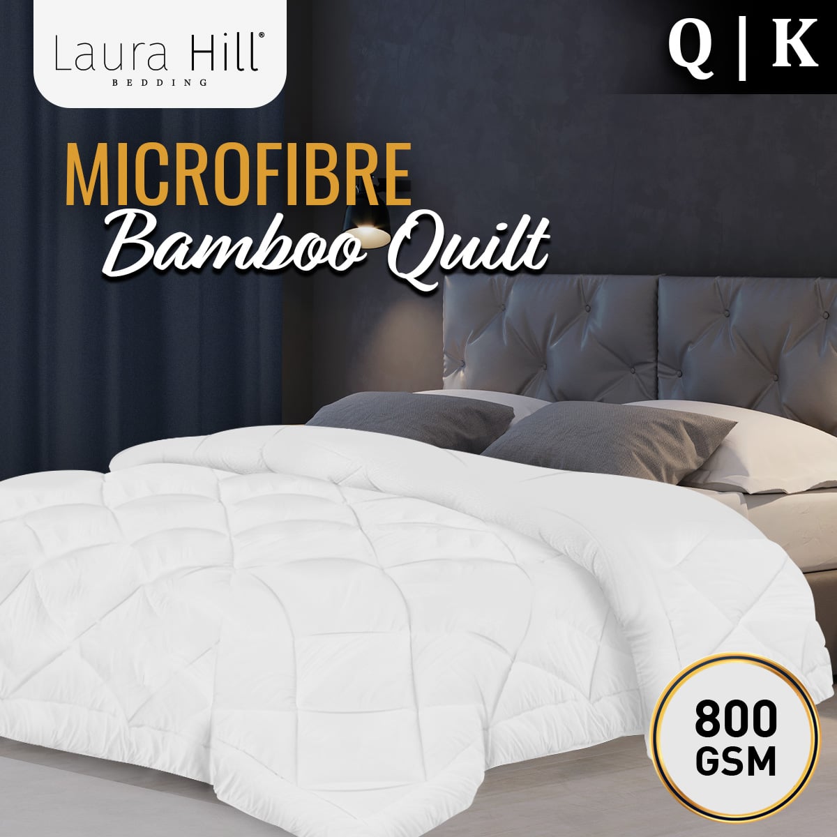 Laura Hill 800GSM Microfibre Bamboo Quilt Comforter Doona