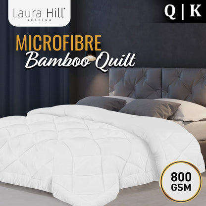 Laura Hill 800GSM Microfibre Bamboo Quilt Comforter Doona