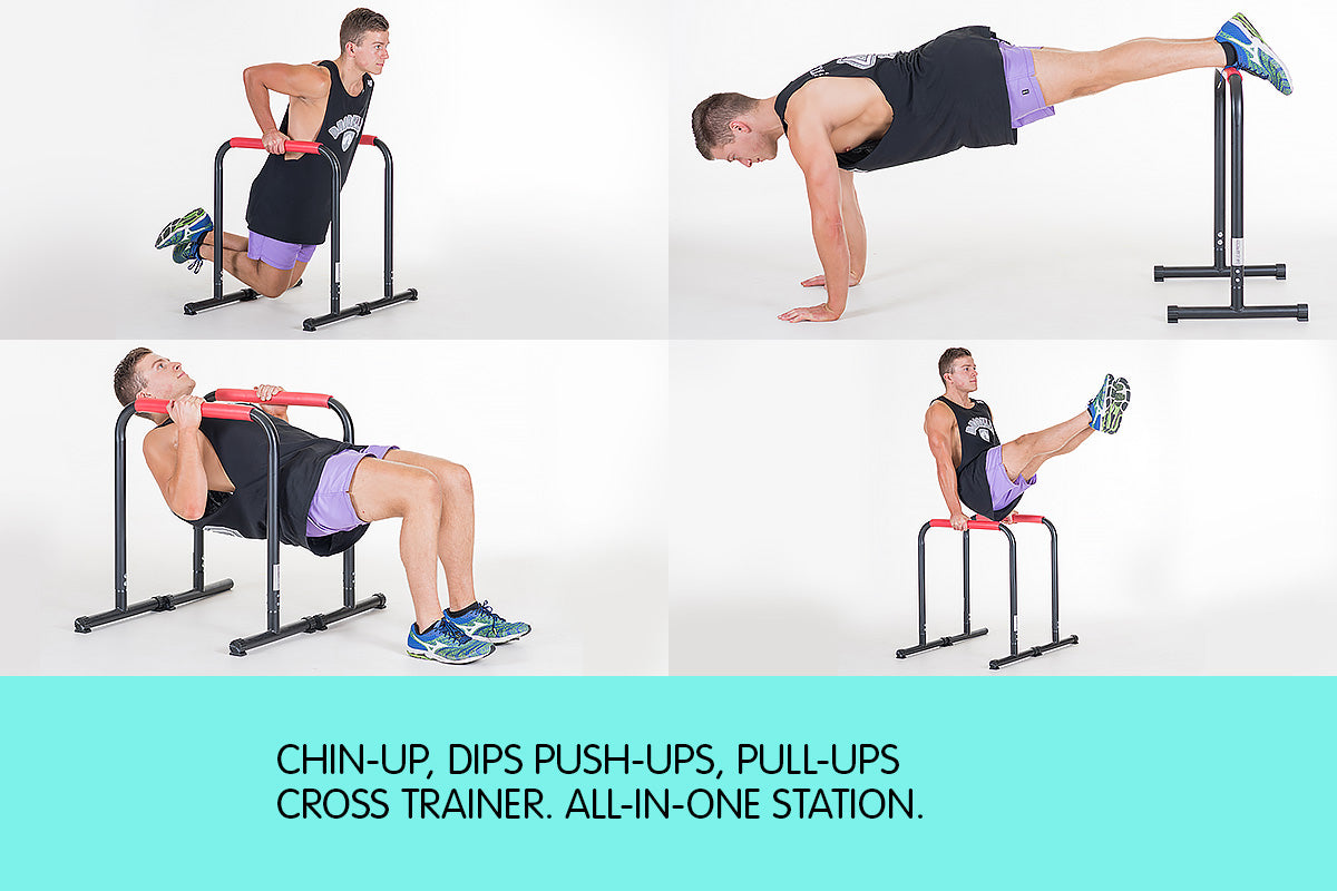 Powertrain Pair Dip Bar Parallette Stand Workout Station
