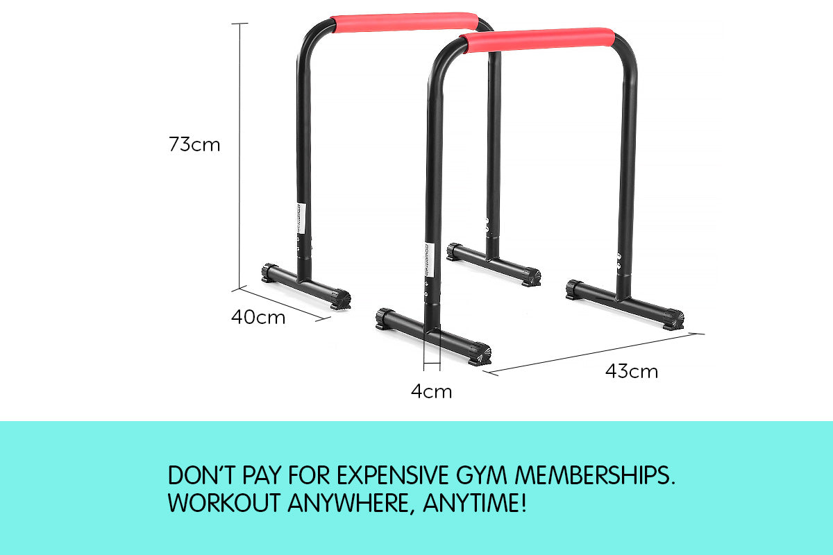 Powertrain Pair Dip Bar Parallette Stand Workout Station