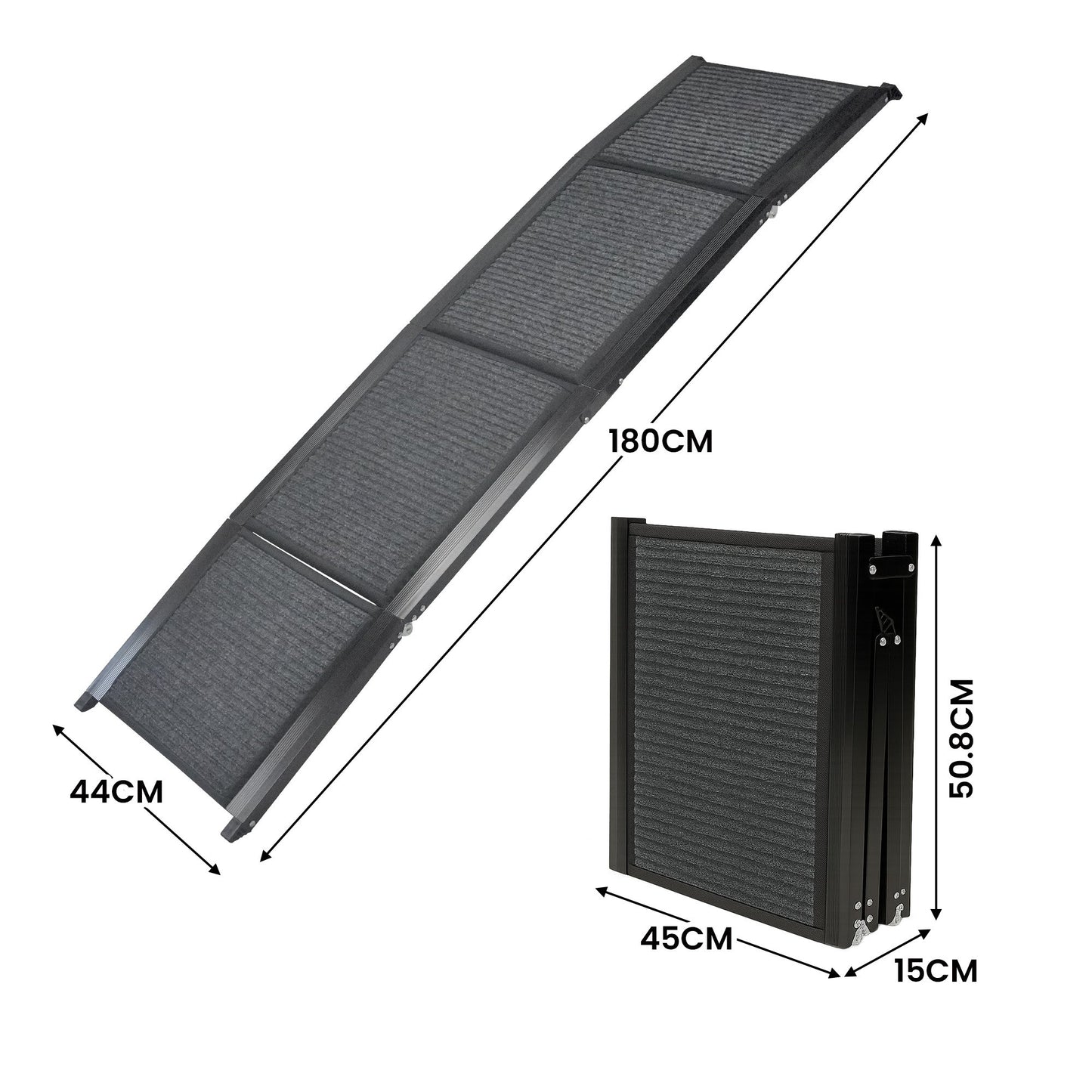 Furtastic Dog Pet Ramp Stairs Car Vehicle Folding Aluminium Cats Non-Slip Felt Safety