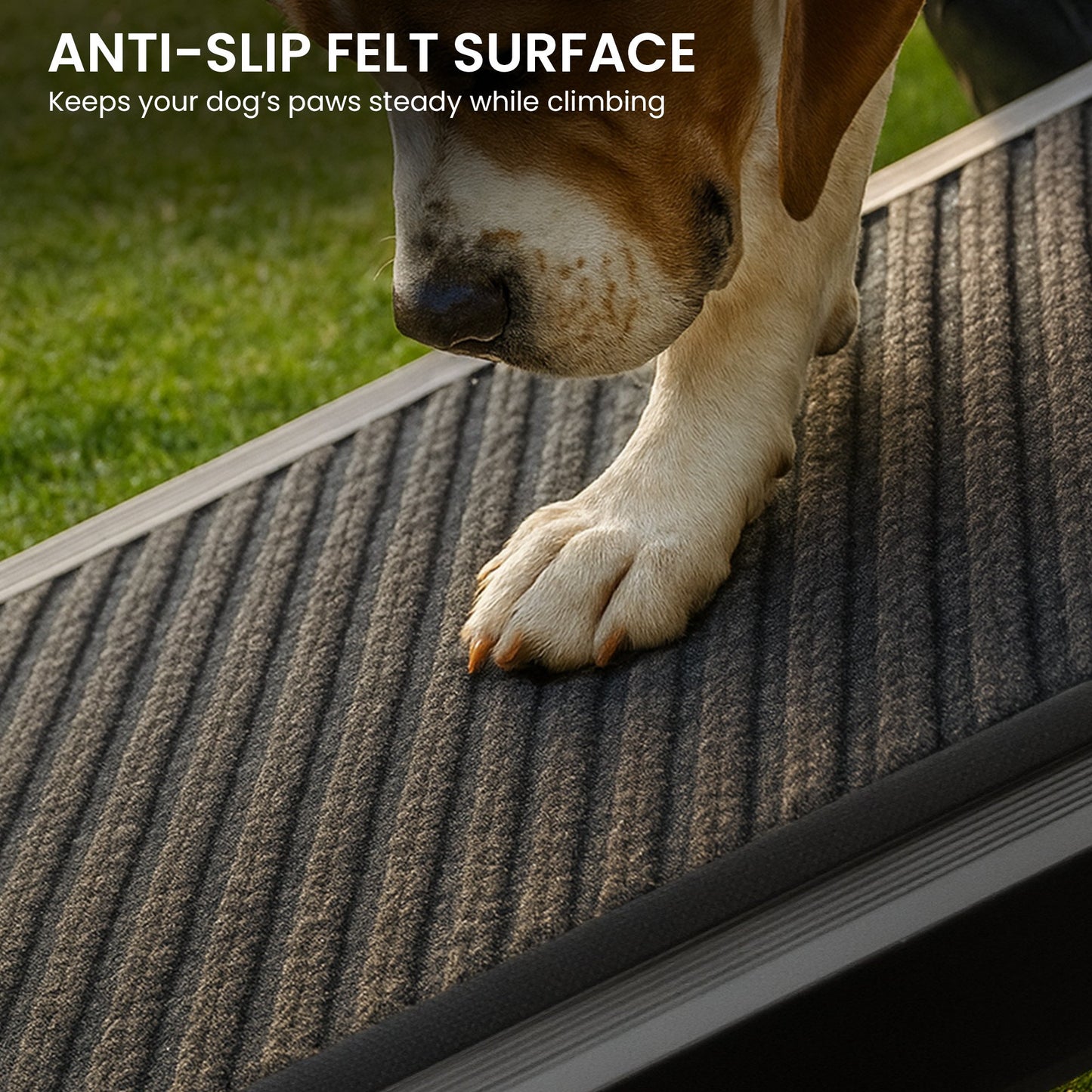 Furtastic Dog Pet Ramp Stairs Car Vehicle Folding Aluminium Cats Non-Slip Felt Safety