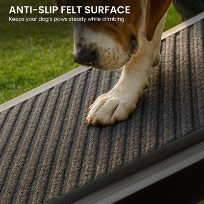 Furtastic Dog Pet Ramp Stairs Car Vehicle Folding Aluminium Cats Non-Slip Felt Safety