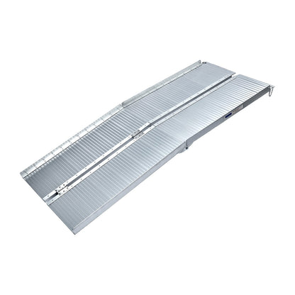 Kartrite 6ft Aluminium Foldable Wheelchair Ramp Non-Slip R02 Silver