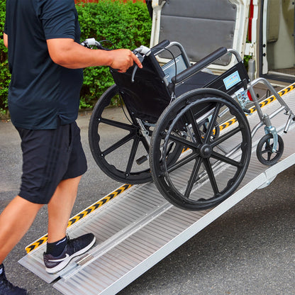 Kartrite 6ft Aluminium Foldable Wheelchair Ramp Non-Slip R02 Silver