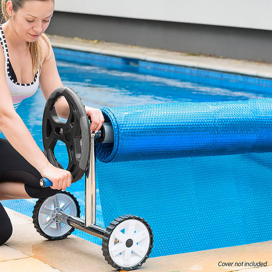 Adjustable Swimming Pool Cover Roller - 5.5m - White