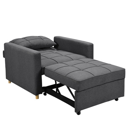 Suri 3-in-1 Convertible Lounge Chair Bed by Sarantino - Dark Grey