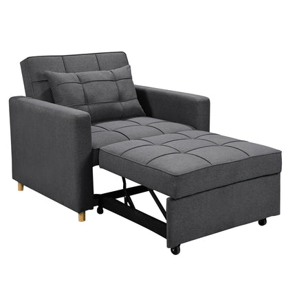 Suri 3-in-1 Convertible Lounge Chair Bed by Sarantino - Dark Grey