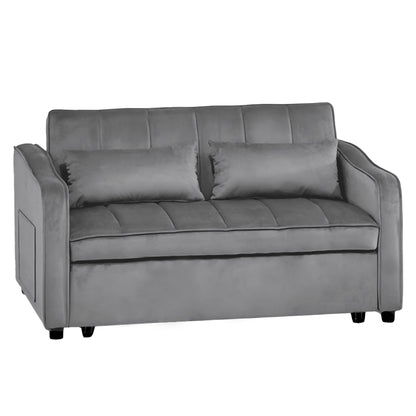 Sarantino Fenton 2-Seater Velvet Sofa Bed in Dark Grey