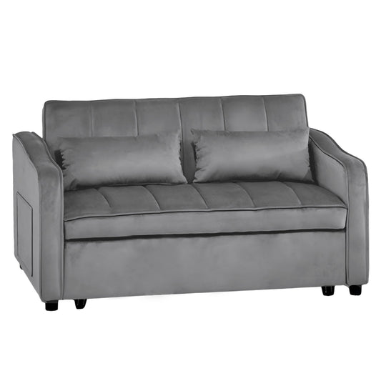 Sarantino Fenton 2-Seater Velvet Sofa Bed in Dark Grey