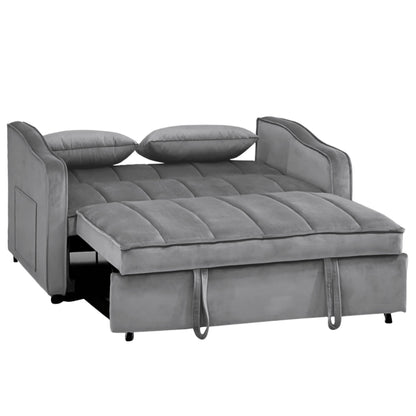 Sarantino Fenton 2-Seater Velvet Sofa Bed in Dark Grey