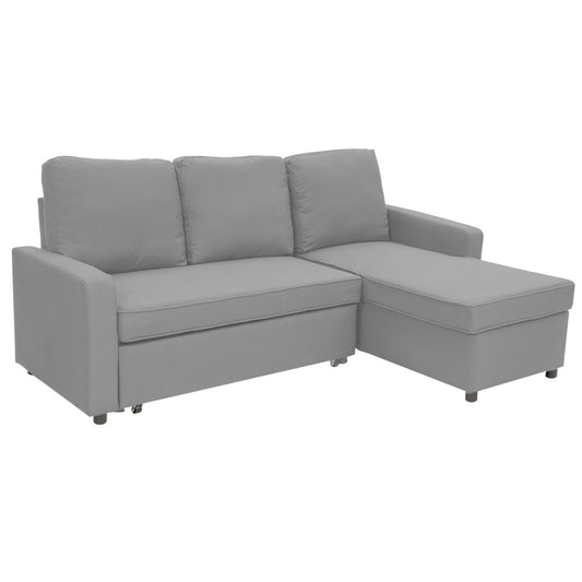 Sarantino 3-Seater Corner Sofa Bed Lounge Storage Chaise Couch L.Grey