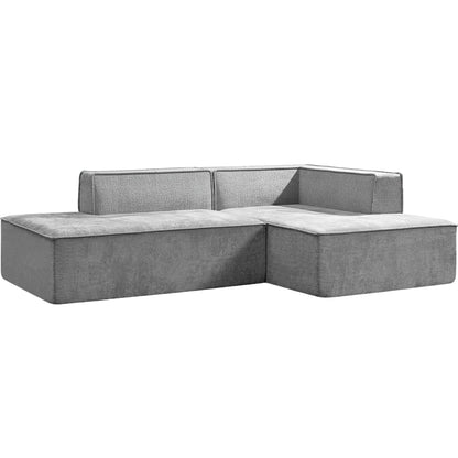 Sarantino Vani 3 Seater Modular Sofa Set Chaise High Density Foam Cushions Durable Fabric Upholstery Light Grey