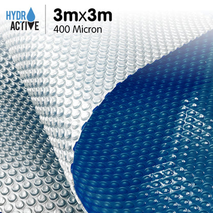 HydroActive 400 Micron Solar Swimming Pool Cover Silver/Blue - 3m x 3m