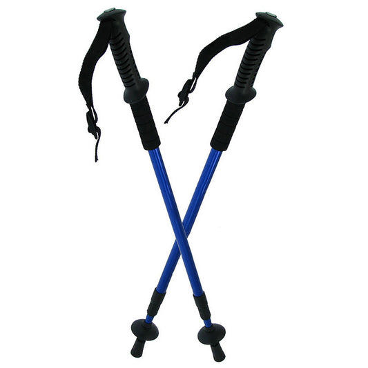 Powertrain Anti-Shock Trekking Hiking Poles Sticks Pair - Blue