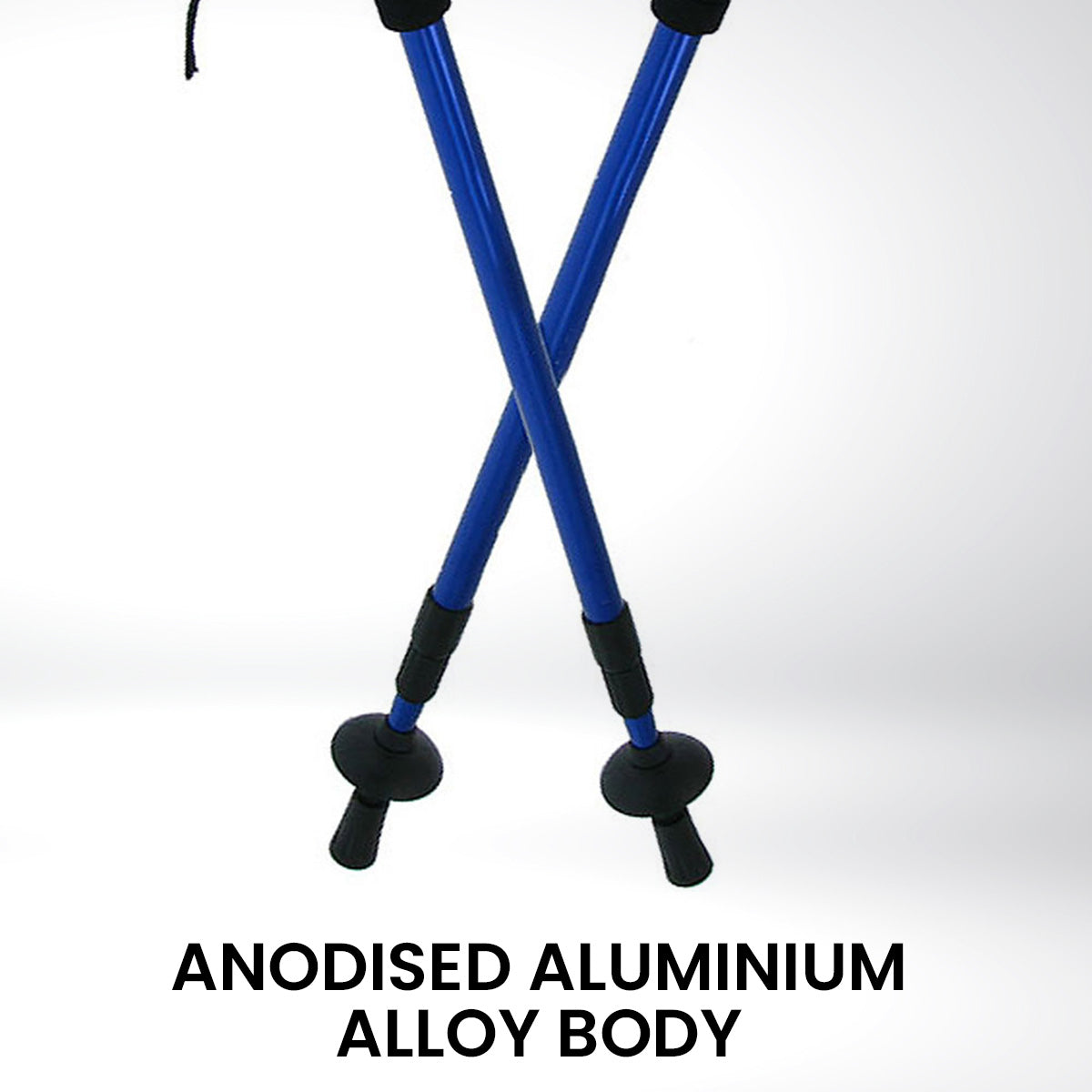 Powertrain Anti-Shock Trekking Hiking Poles Sticks Pair - Blue