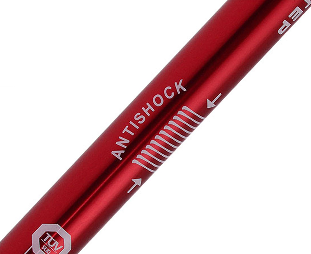 Anti-Shock Trekking Hiking Walking Poles Sticks Pair - Red