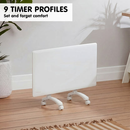 Nobo 1500W Compact Electric Panel Heater with Castors & Wall Mount - Refurbished