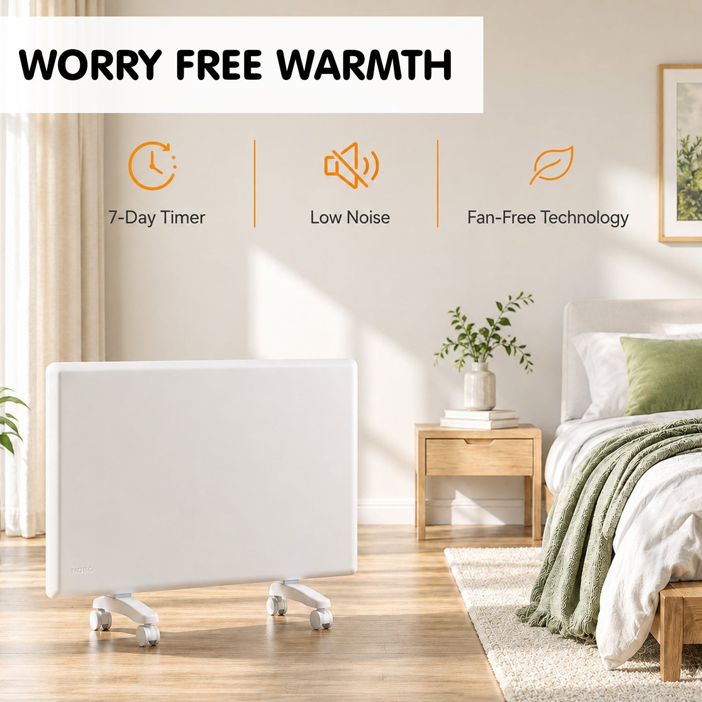 Nobo 1000W Slimline Wi-Fi Electric Panel Heater with Wi-Fi - Refurbished