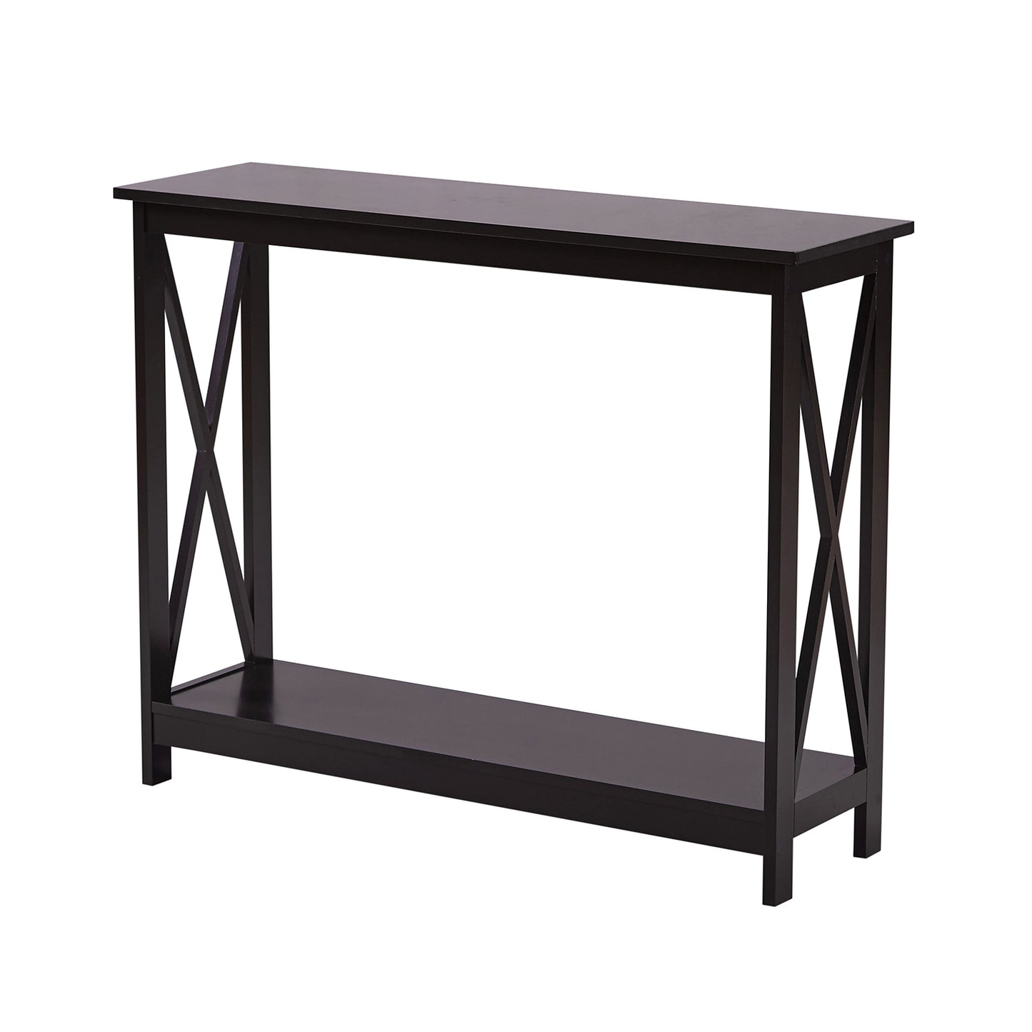 Sarantino Isla X-Frame Console Table - Espresso
