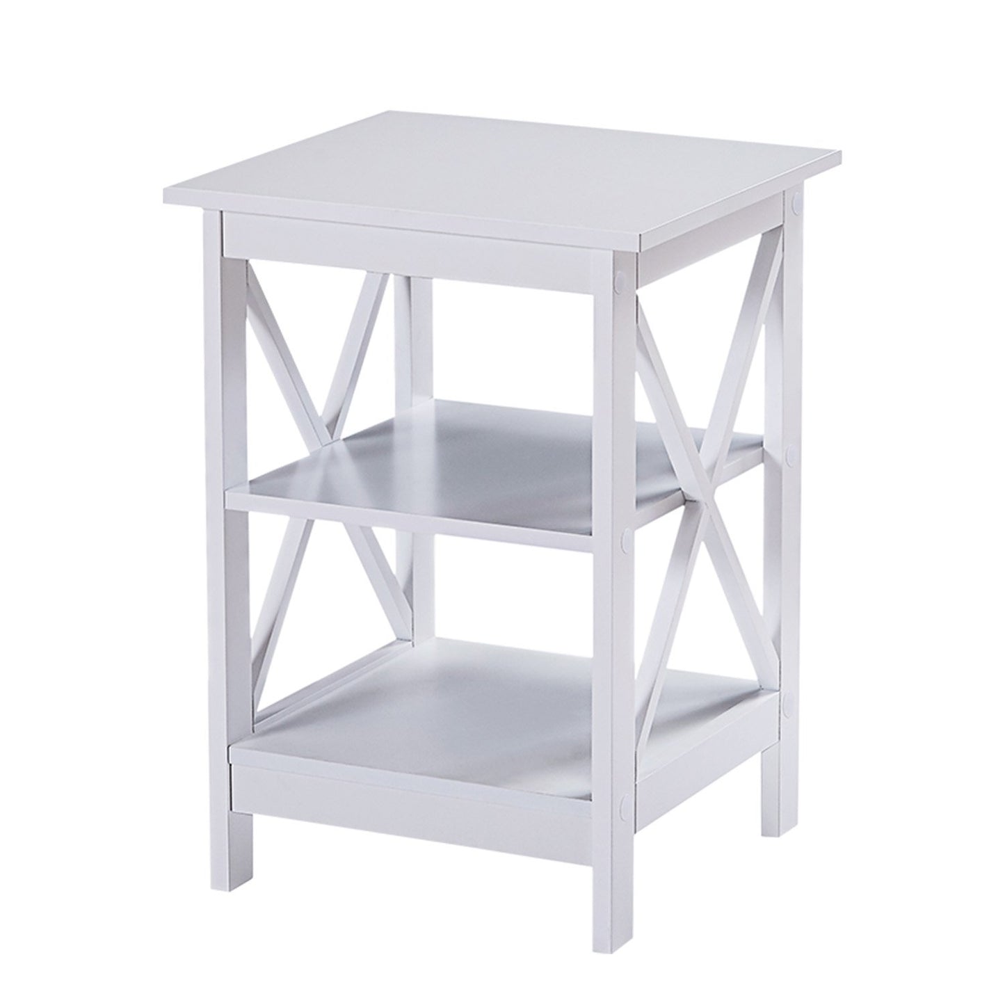 Sarantino Orson 2-Tier Bedside Table - White