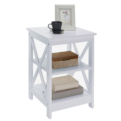 Sarantino Orson 2-Tier Bedside Table - White