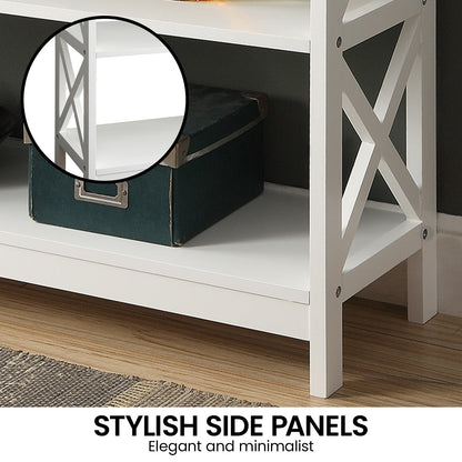 Sarantino Eloise Cross Console Table - White