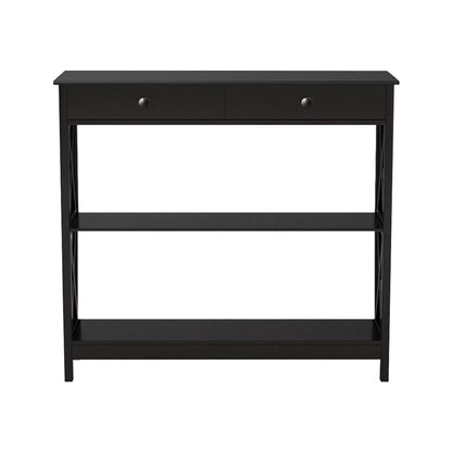 Sarantino Eloise Cross Console Table - Black