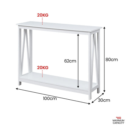 Sarantino Grace A-Frame Console Table - White