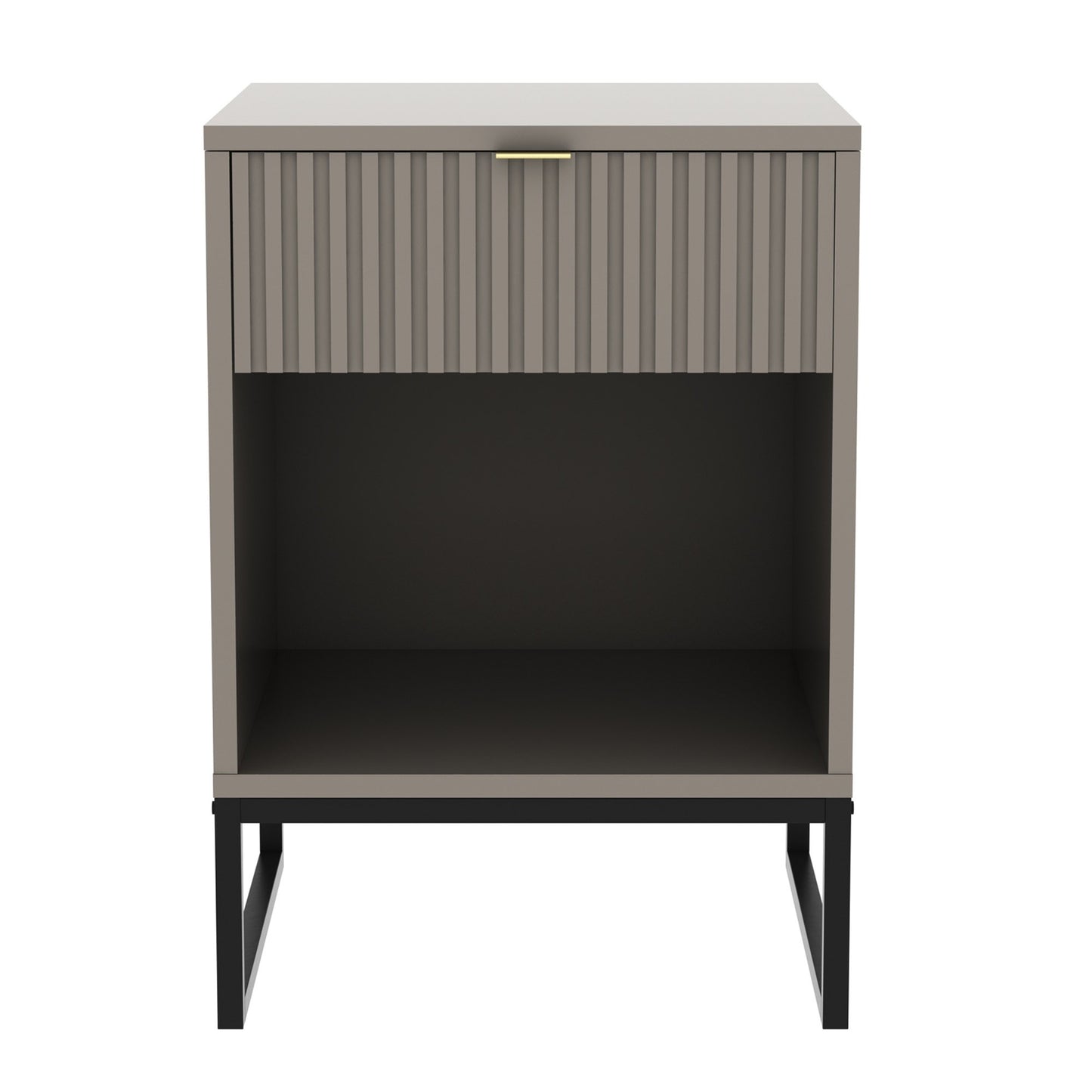 Sarantino Elton Fluted Grey Bedside Table