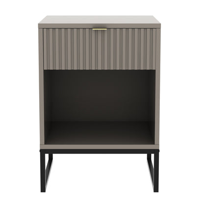 Sarantino Elton Fluted Grey Bedside Table