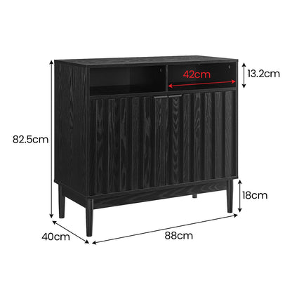 Sarantino Eleni 2-Door Sideboard Buffet Hallway Cabinet Storage Console Cupboard in Black