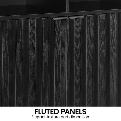 Sarantino Eleni 2-Door Sideboard Buffet Hallway Cabinet Storage Console Cupboard in Black