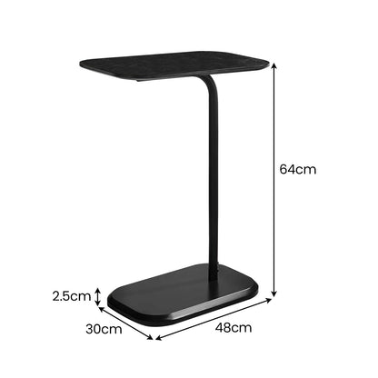 Sarantino Beveled Edge C-Shaped Side Table - Black