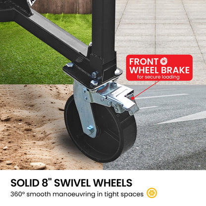 Kartrite Trailer Dolly Adjustable 2in Hitch Ball 1500kg Tongue Weight Capacity w/8in Swivel Wheels Steel Trailer Mover