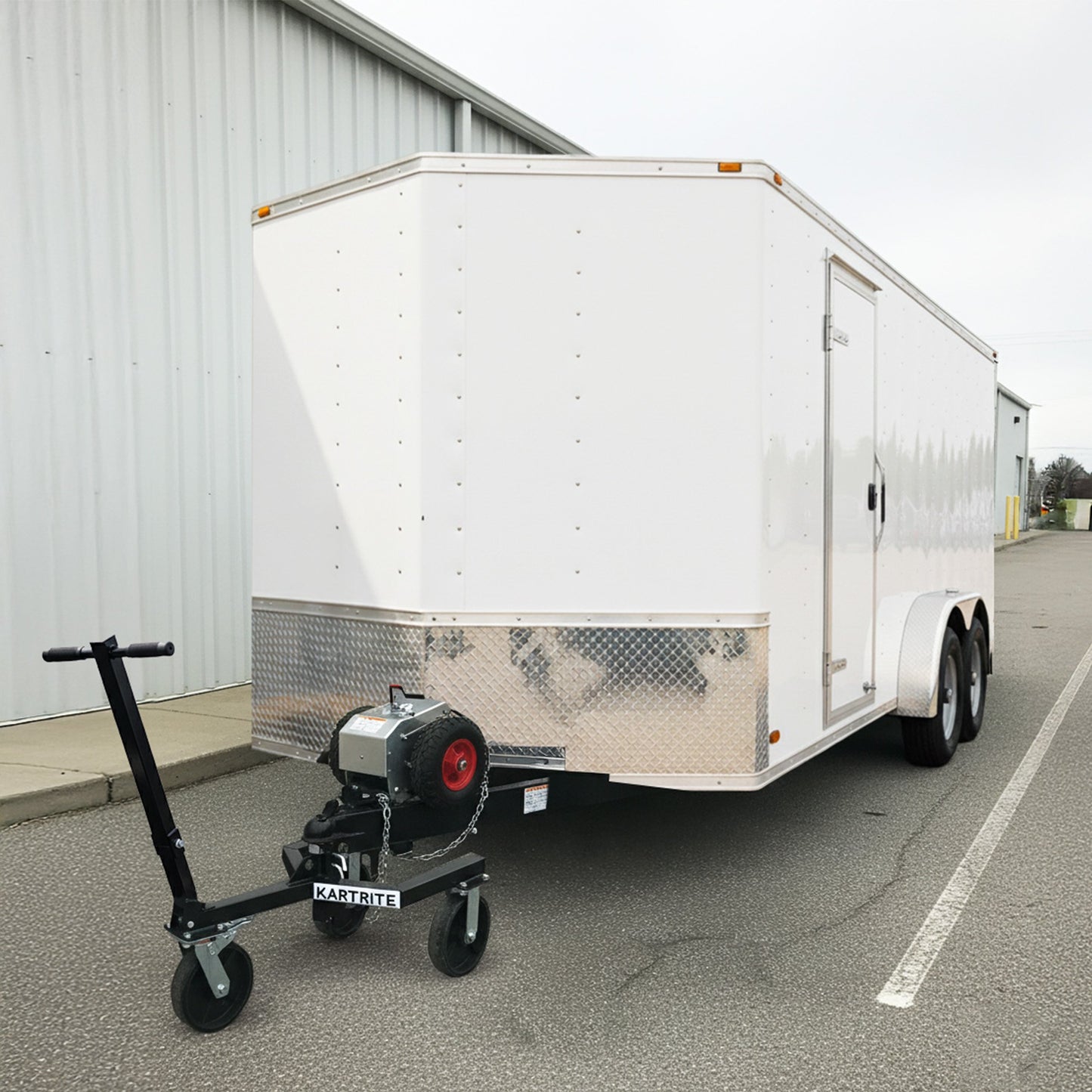 Kartrite Trailer Dolly Adjustable 2in Hitch Ball 1500kg Tongue Weight Capacity w/8in Swivel Wheels Steel Trailer Mover