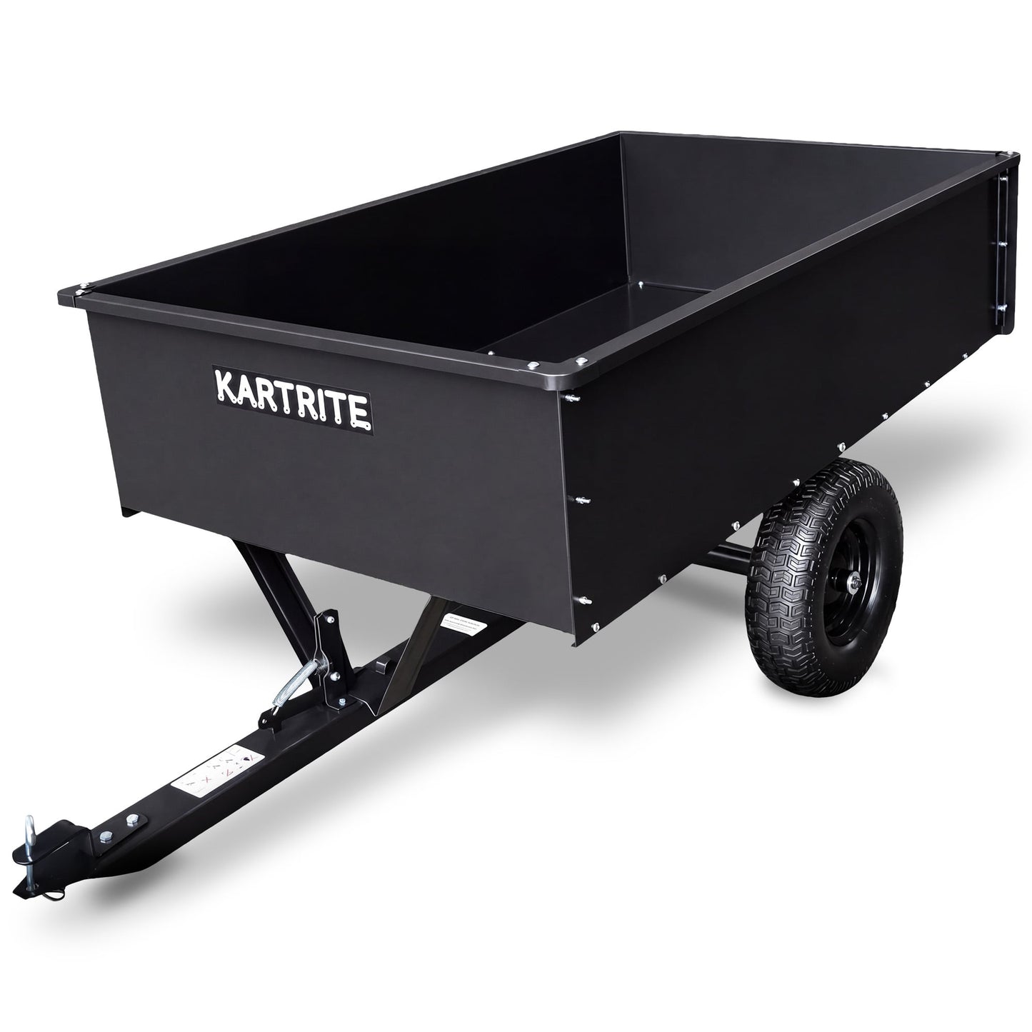 Kartrite 816kg Heavy-Duty Steel Dump Cart with Quick-Release Dumping Handle