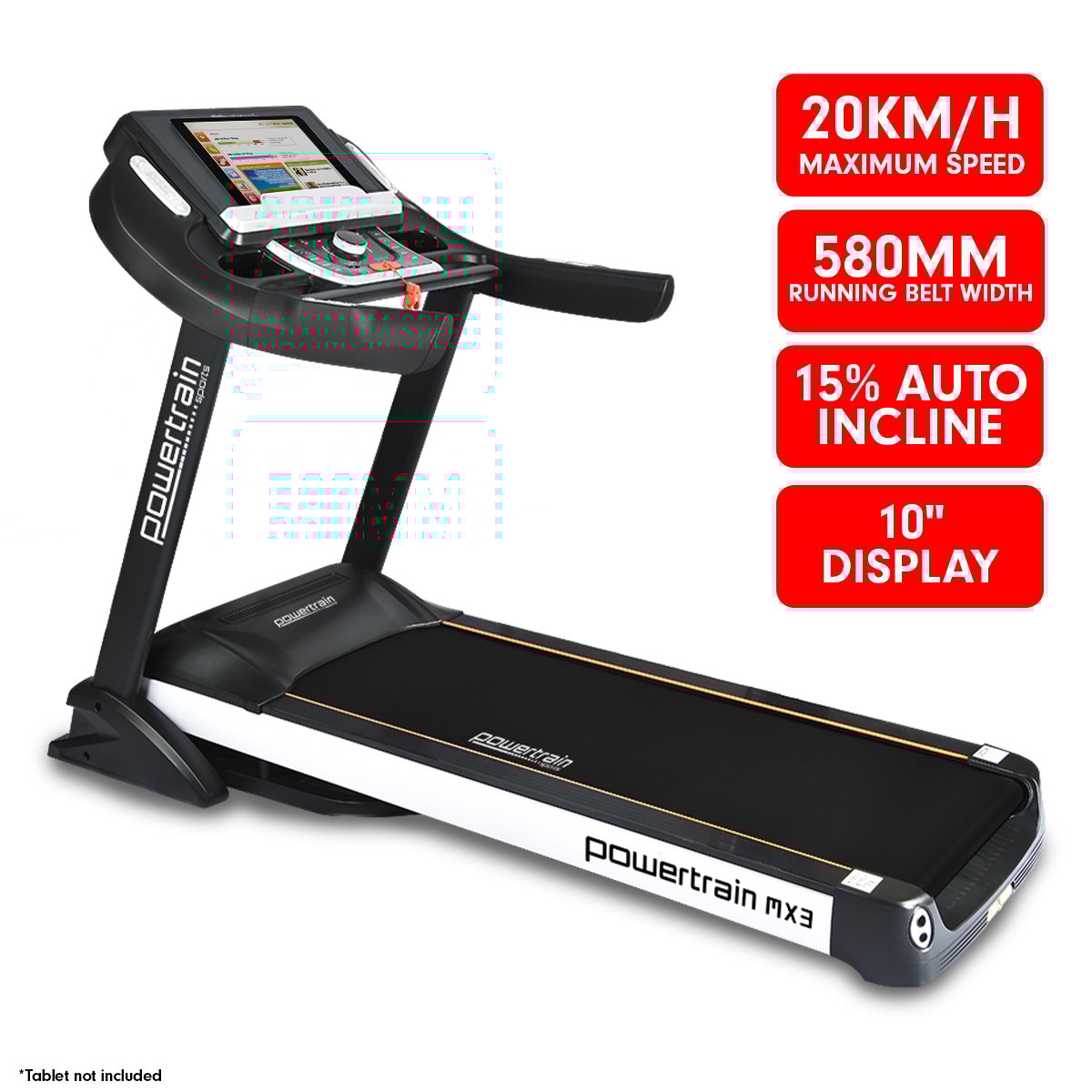 Powertrain MX3 Treadmill Performance Home Gym Cardio Machine