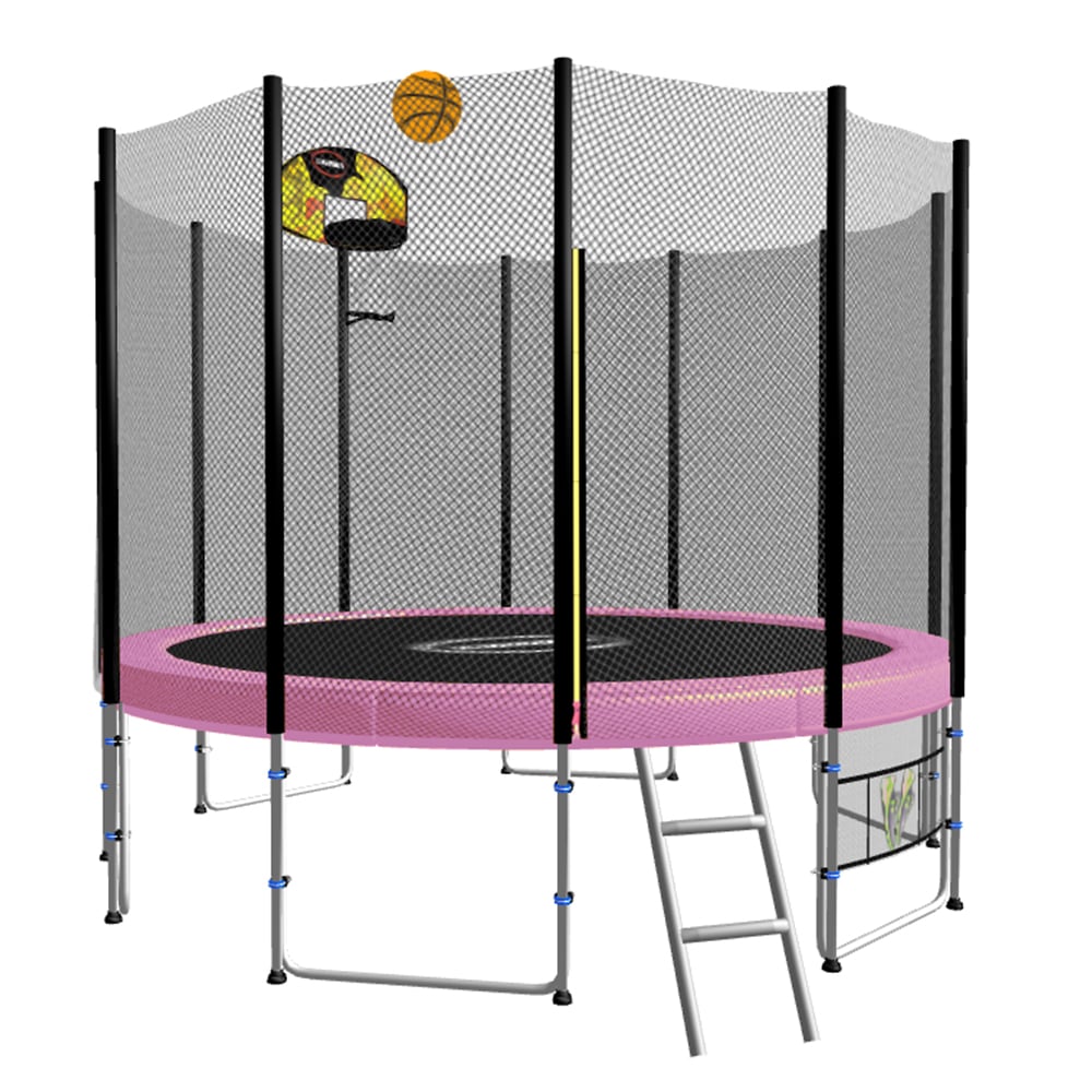 Kahuna Blizzard 10 ft Trampoline with Basketball Set Pink