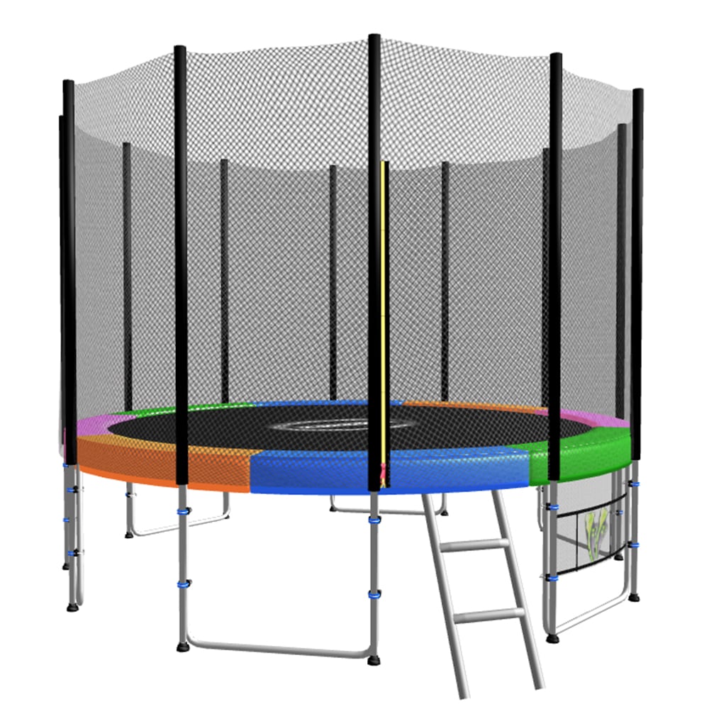 Kahuna Blizzard 10 ft Trampoline with Net - Rainbow
