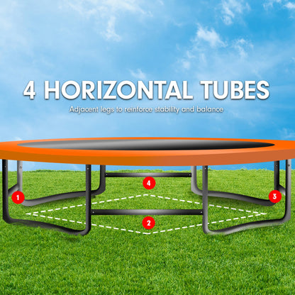 Kahuna Trampoline 8 ft x 11 ft Outdoor Rectangular Rainbow