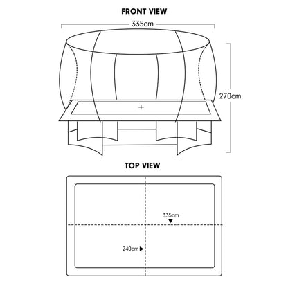 Kahuna Trampoline 8 ft x 11 ft Outdoor Rectangular Rainbow