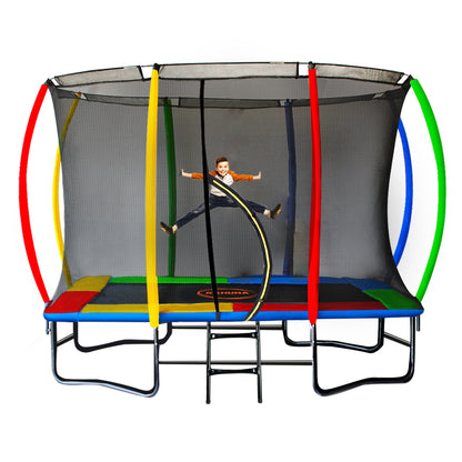 Kahuna Trampoline 8 ft x 11 ft Outdoor Rectangular Rainbow