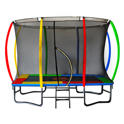 Kahuna Trampoline 8 ft x 11 ft Outdoor Rectangular Rainbow